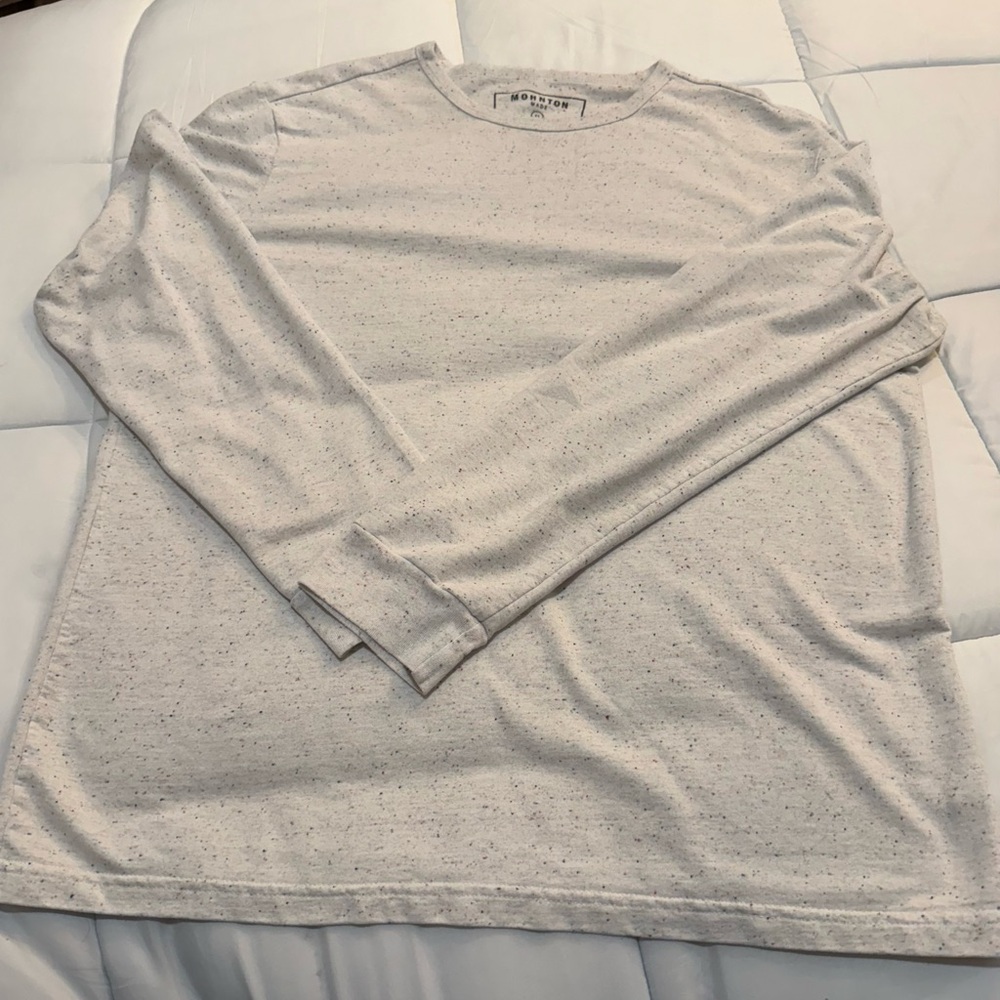 Mohnton Made Long-sleeved Cream Speckled Tee Size XL